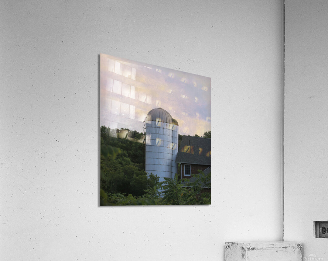 Silos Just Above The Trees Acrylic Print