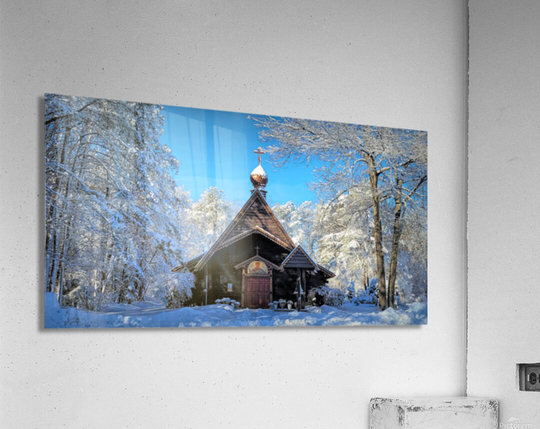 Snowbound Orthodox Church  Acrylic Print