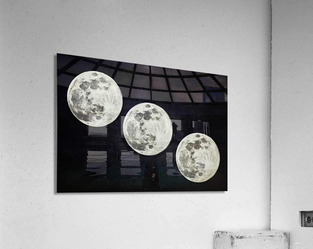 Moon Trio Black and White Acrylic Print