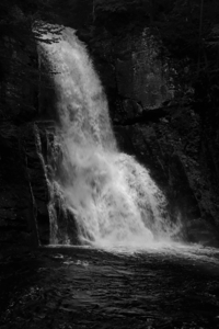 Bushkill Falls In Black and White
