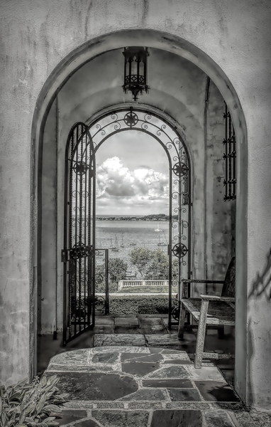 Arched Gate In B&W Print