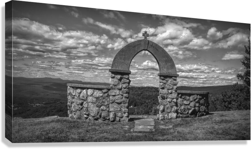 Stone Archway Black and White Canvas Print