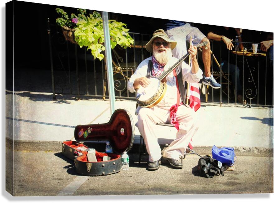Greenport Street Musician Canvas Print