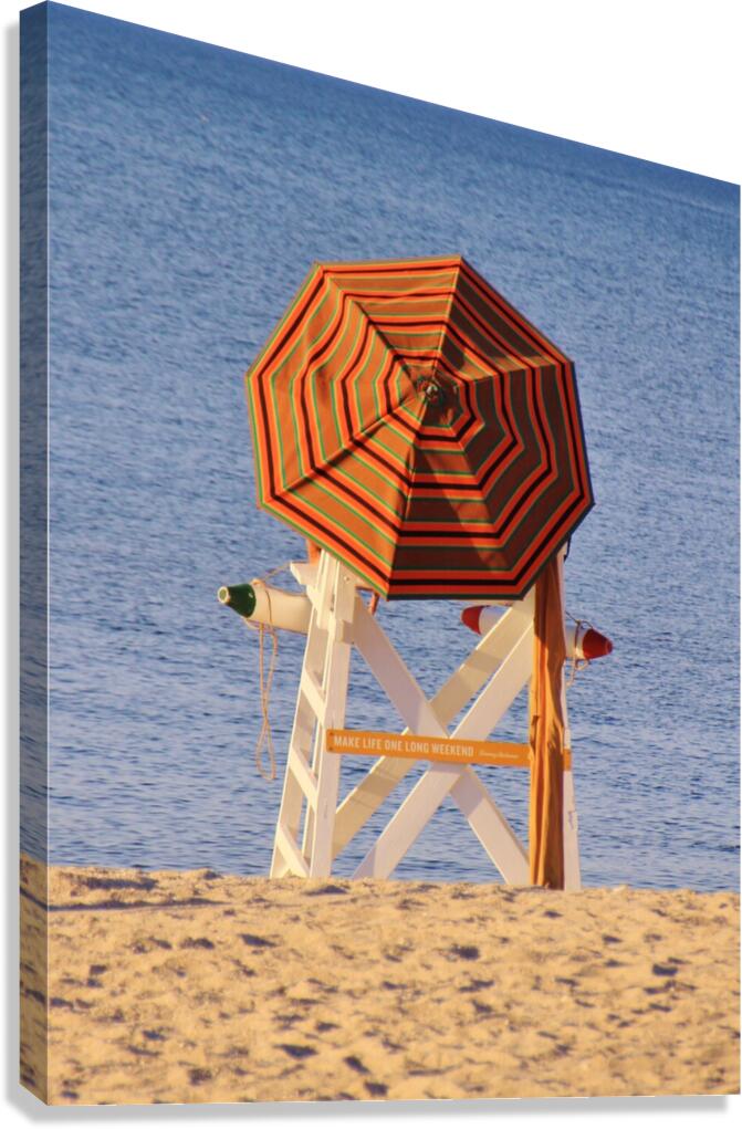 Umbrella On The Sound Canvas Print