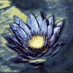 Blue Abstract Waterlily 