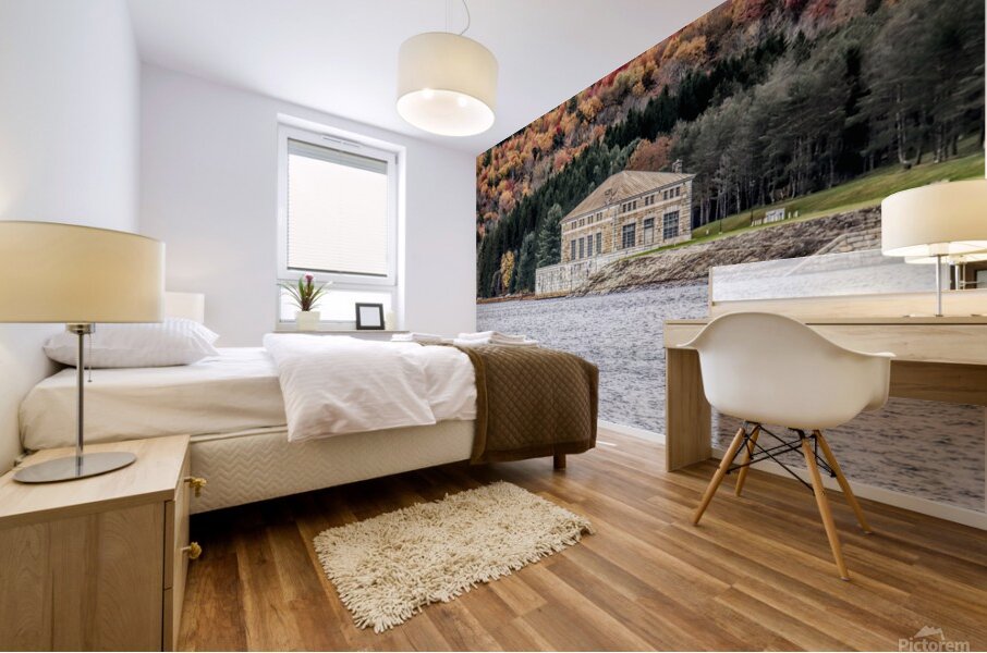 Neversink Head House In Autumn Mural print