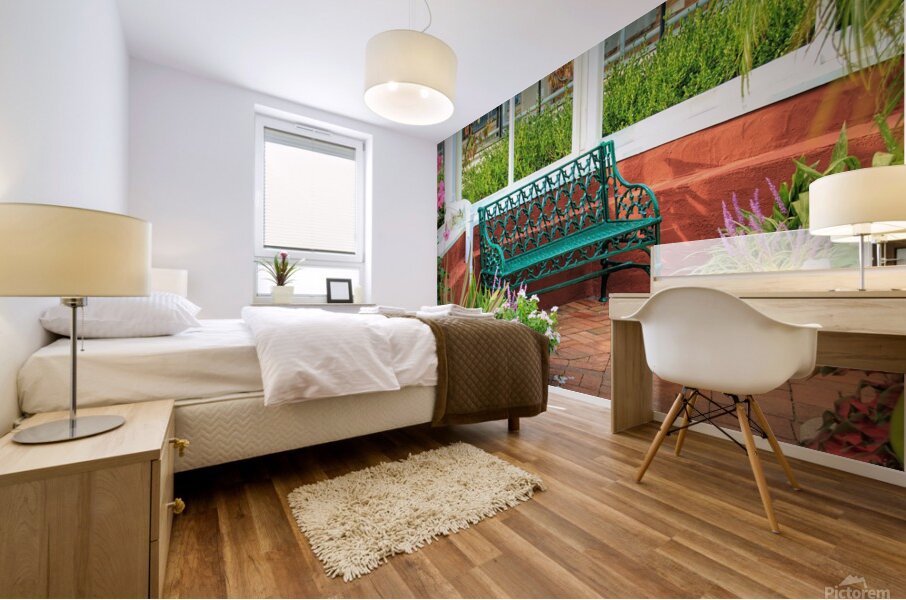 An Inviting Bench  Mural print