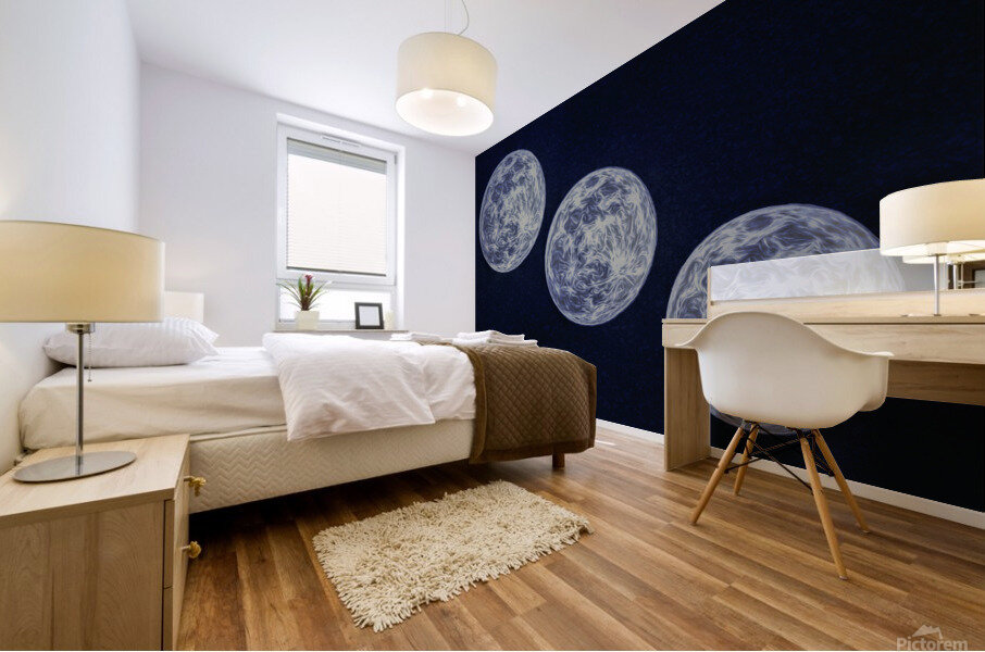 Blue Ice Moons Mural print