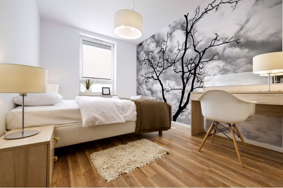 A Snag In Black and White Mural print