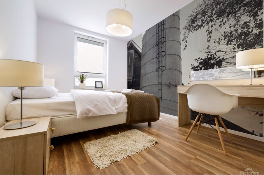 Front View Of Upland Silo Mural print