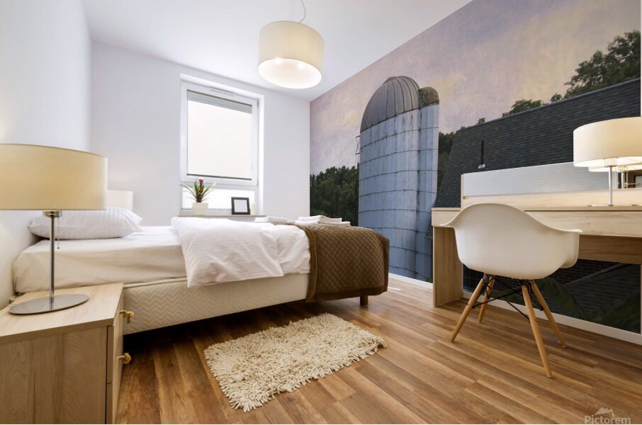 Silos Just Above The Trees Mural print