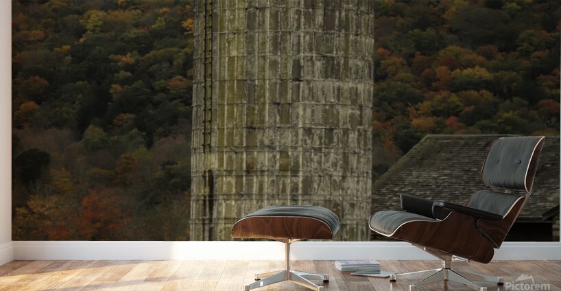 Silo With Autumn Foliage Wall Murals