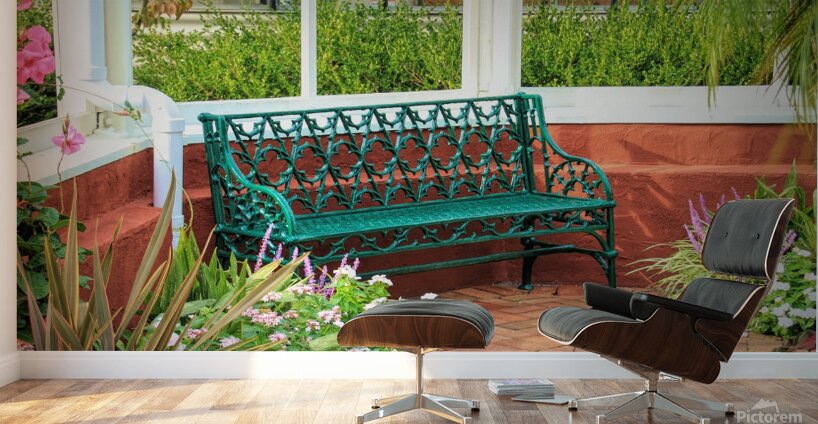 An Inviting Bench  Wall Murals