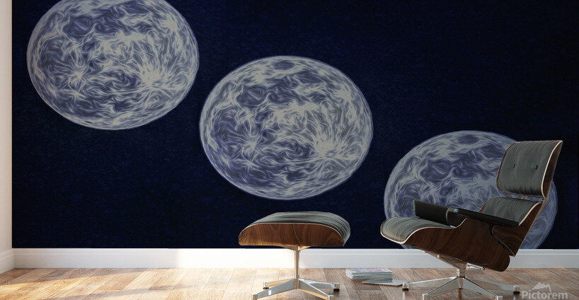 Blue Ice Moons Wall Murals