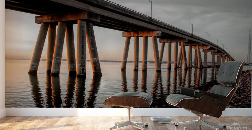 Ponquogue Bridge Reflections Wall Murals