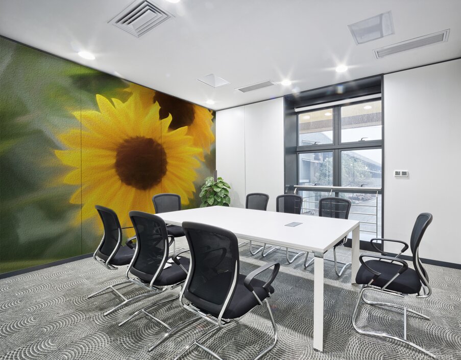 Sunflower In Chalk Wall Printing