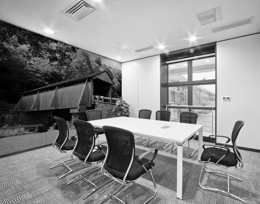 Beaverkill Covered Bridge In Black and White Wall Printing