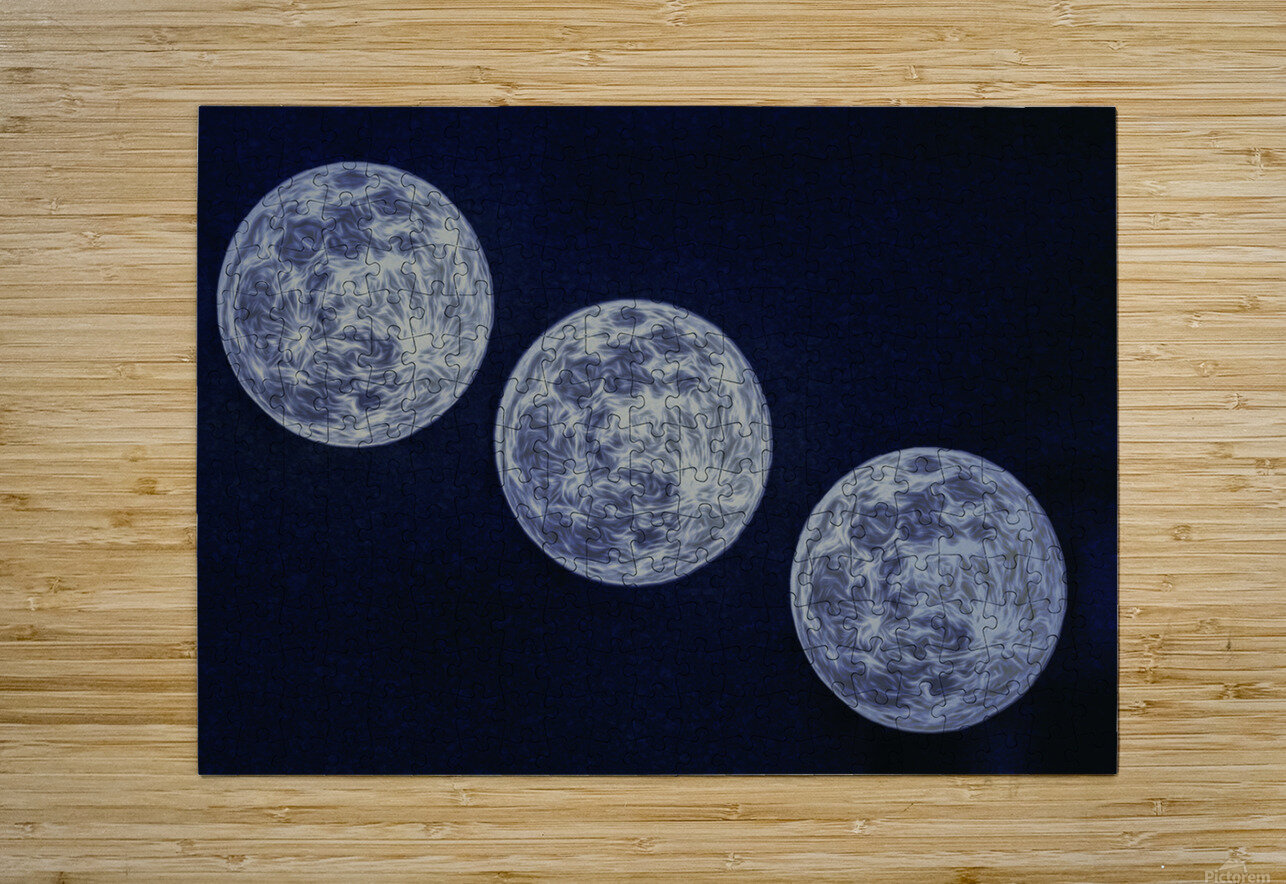 Blue Ice Moons Karen Silvestri Puzzle printing