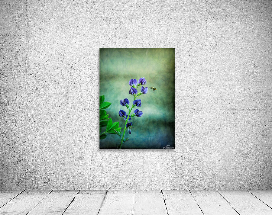 Bee Flying To A Purple Flower Wall Preview