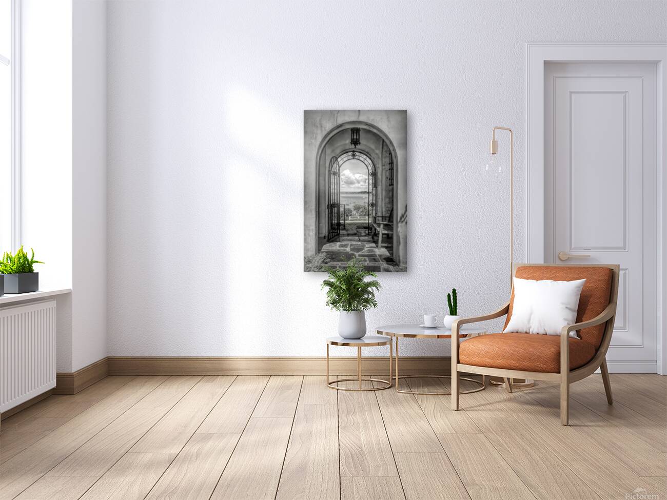 Arched Gate In B&W Reproduction