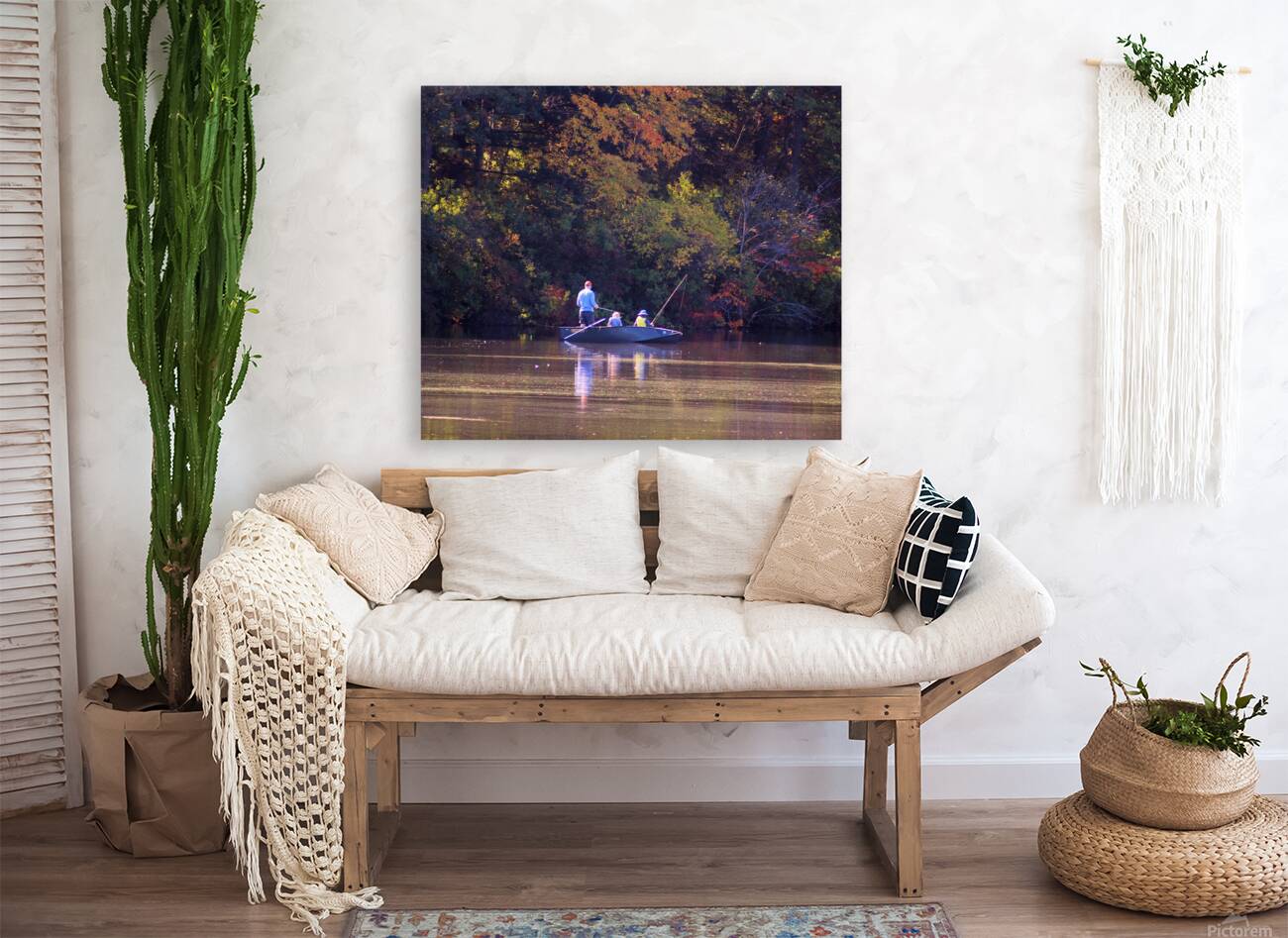 Dad And Sons Fishing Reproduction