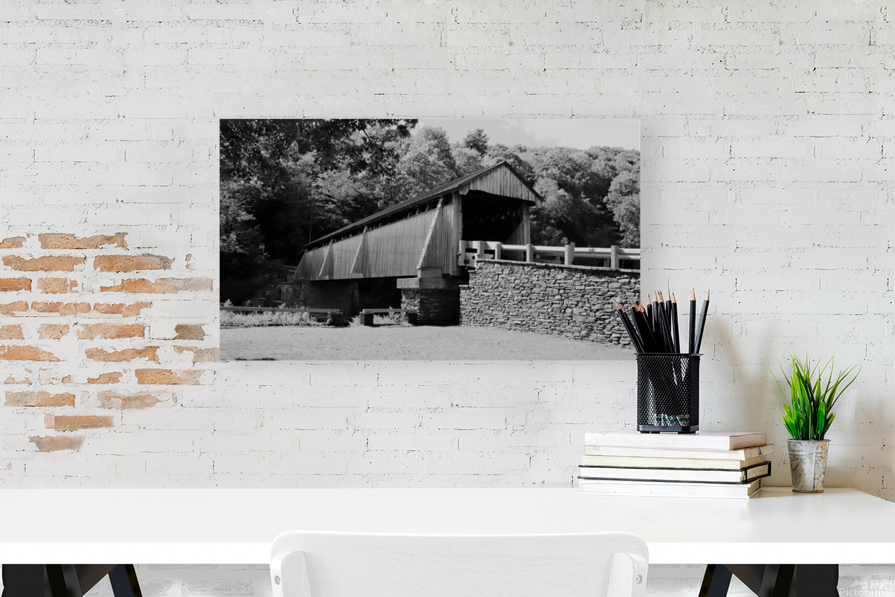 Beaverkill Covered Bridge In Black and White Reproduction