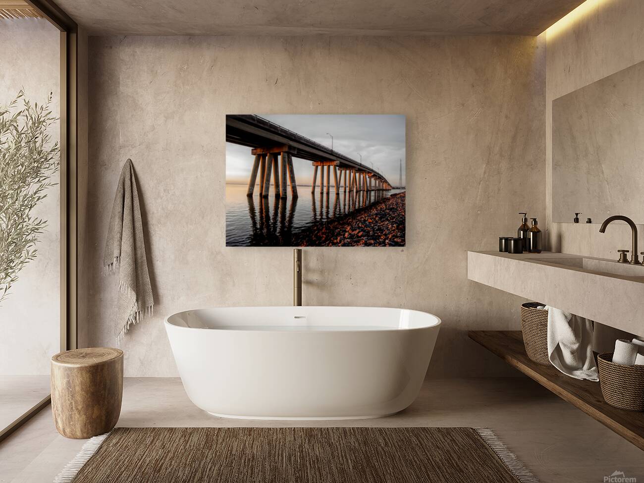 Ponquogue Bridge Reflections Reproduction