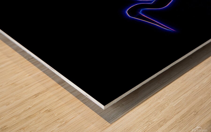 Neon Silhouette Of An Egret Wood print