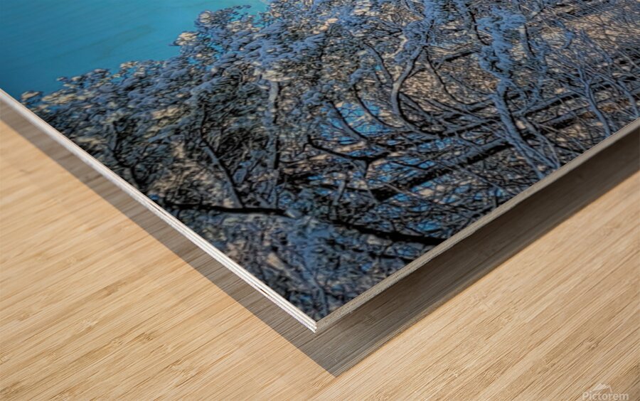 Snowbound Orthodox Church  Wood print